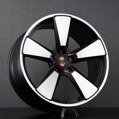 Black machined face Porsche car wheels (3)