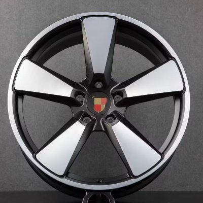 Black machined face Porsche car wheels