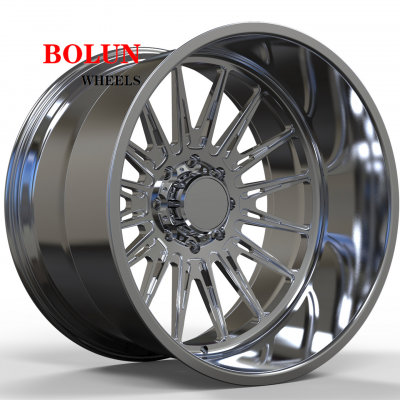 Polished Floating Caps 24x14 26x14 26x16 28 Inch 8x170 8x180 Forged Truck Wheels for Ford RAM Sierra Silverado Wheels Rims (1)