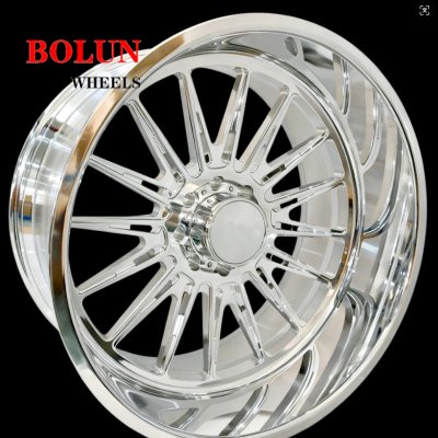 Super single 26*14 ET:-76 8*170 ford f250 polished deep dish forged truck wheels