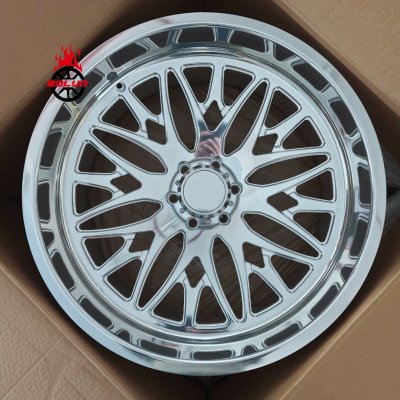Bolun polished custom 26x12 forged car wheels super single Chevy Silverado 1500
