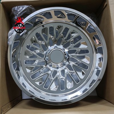 Bolun Forged 8x6.5 Polished 24X14 SUPER SINGLE dodge ram 2500 wheel