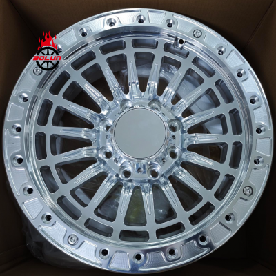 20*9.0 Polished Ford F250 beadlock custom forged wheels (1)