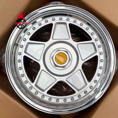 Custom 2-piece 18*8.5 Ferrari f40 forged car wheels barrel polished spoke silver (1)