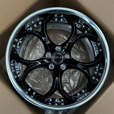 19*8.5 19*9.5 Alfa Romeo polished lip 2-piece forged wheels (1)