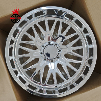 Polished 24x12 custom forged ford f350 wheels (1)