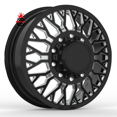 Black milled 20 22 24 26 28 30 inch custom dually wheels (1)