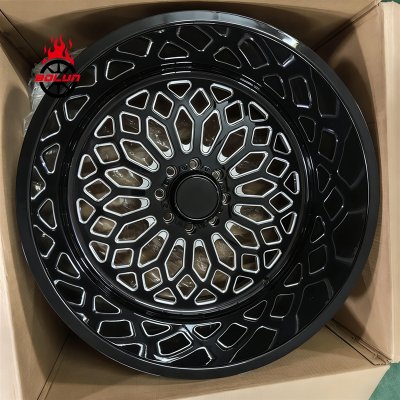 Bolun factory black milled super single 20 22 24 26 28 30 inch forged wheels