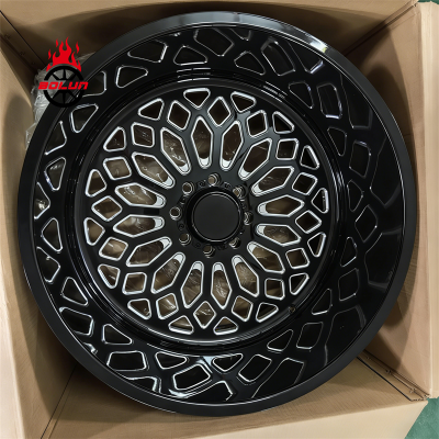 Bolun factory black milled super single 20 22 24 26 28 30 inch forged wheels (1)