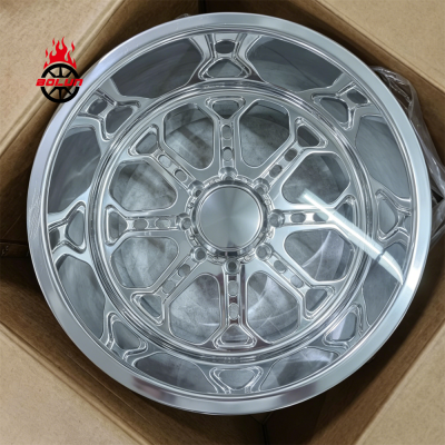 Custom 20X14 Super Single 8x6.5 Dodge RAM 2500 polished forged wheels (1)