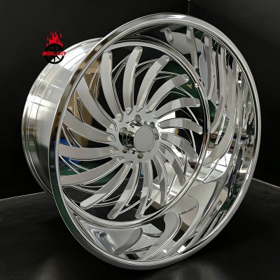 Custom super single 26x16 Toyota Tacoma forged wheels